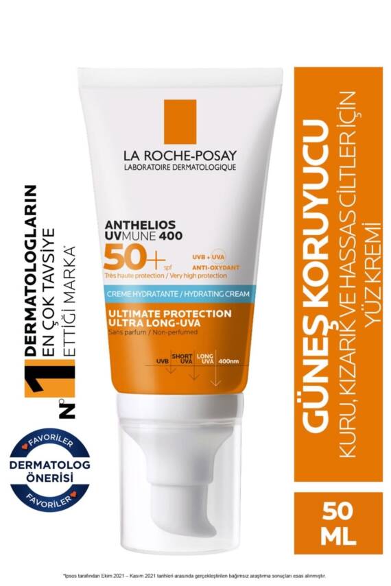 La Roche Posay Anthelios Uvmune Spf+50 Hassas Ciltler Için Yüksek Korumalı Yüz Güneş Kremi - 1