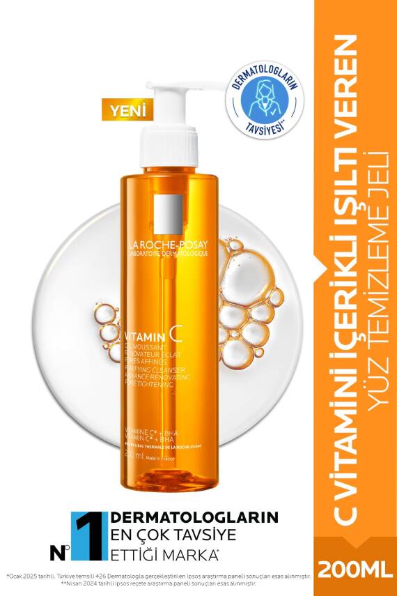 La Roche Posay C Vitamini İçerikli Işıltı Veren Yüz Temizleme Jeli - 1