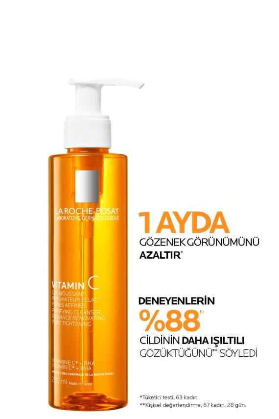 La Roche Posay C Vitamini İçerikli Işıltı Veren Yüz Temizleme Jeli - 3