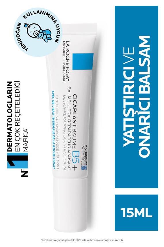 La Roche Posay Cicaplast Baume B5 15 ml Kuru ve Tahriş Olmuş Ciltler için Onarıcı Bakım Kremi - 1