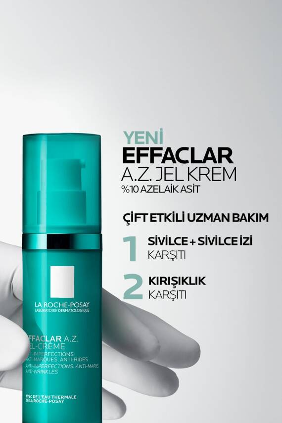 La Roche Posay Effaclar A.Z. %10 Azelaik Asit İçeren Sivilce & Sivilce İzi & Kırışıklık Karşıtı Jel Krem 40ml - 2