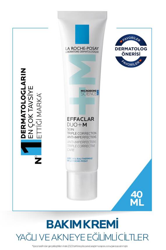 La Roche Posay Effaclar Duo+M Yağlı, Akne/Sivilce Eğilimli Ciltler için Bakım Kremi 40ml - 1