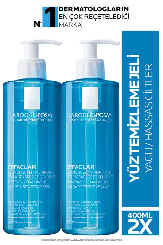 La Roche Posay Effaclar Jel 400 Ml Yağlı/akneye Eğilim Gösteren Ciltlere Temizleme Jeli X 2 Avantaj Paket - 1