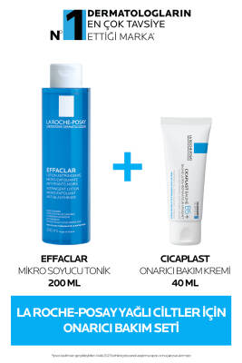La Roche Posay Effaclar Sivilceye Eğilimli Ciltler için Tonik 200ml + Cicaplast Baume B5 Onarıcı Bakım Kremi 40ml - 1