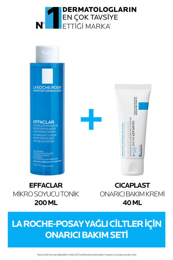 La Roche Posay Effaclar Sivilceye Eğilimli Ciltler için Tonik 200ml + Cicaplast Baume B5 Onarıcı Bakım Kremi 40ml - 1