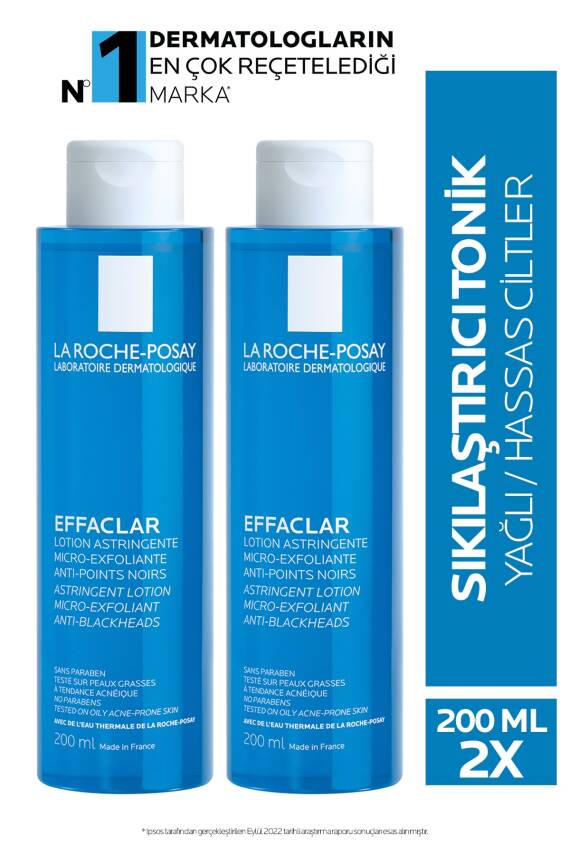 La Roche Posay Effaclar Tonik Yağlı/akneye Eğilim Gösteren Ciltler Gözenek Sıkılaştırıcı 200ml X2 - 1