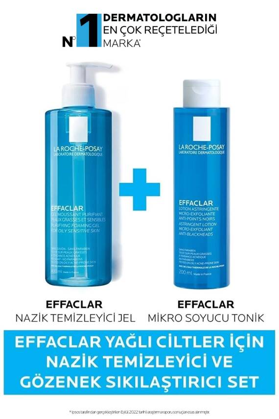 La Roche Posay Effaclar Yağlı Ciltler Için Nazik Temizleyici Ve Gözenek Sıkılaştırıcı Set - 1