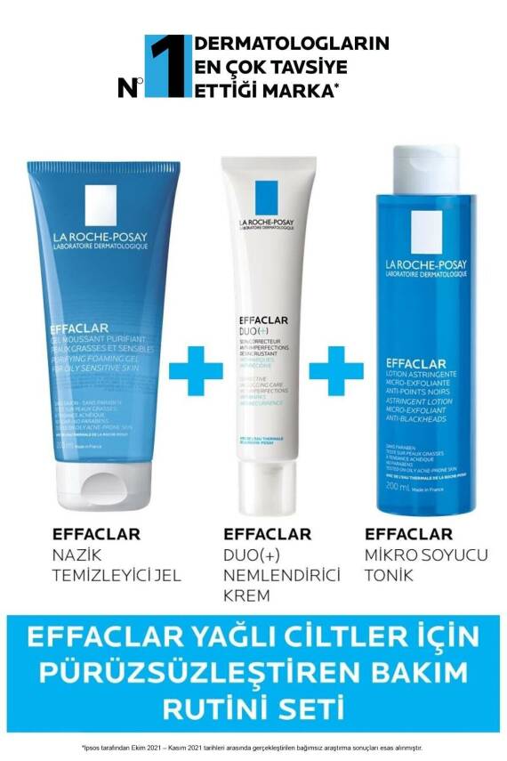 La Roche Posay Effaclar Yağlı Ciltler için Pürüzsüzleştiren Bakım Rutini Seti - 1