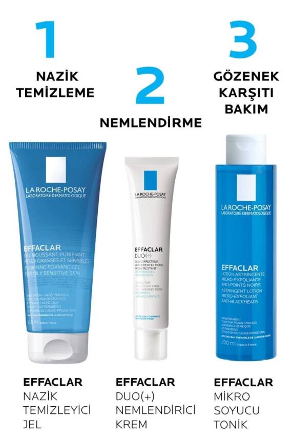 La Roche Posay Effaclar Yağlı Ciltler için Pürüzsüzleştiren Bakım Rutini Seti - 5