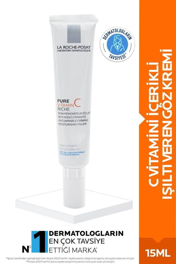 La Roche Posay Redermic C Yeux Göz Çevresi Anti Aging Nemlendirici Bakım Kremi 15ml - 1