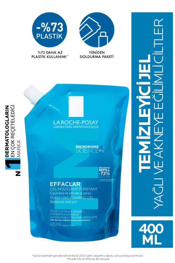 La Roche Posay Yağlı Ve Akneye Eğilimli Ciltler Için Effaclar Jel 400ml Tekrar Dolum Paketi - 1