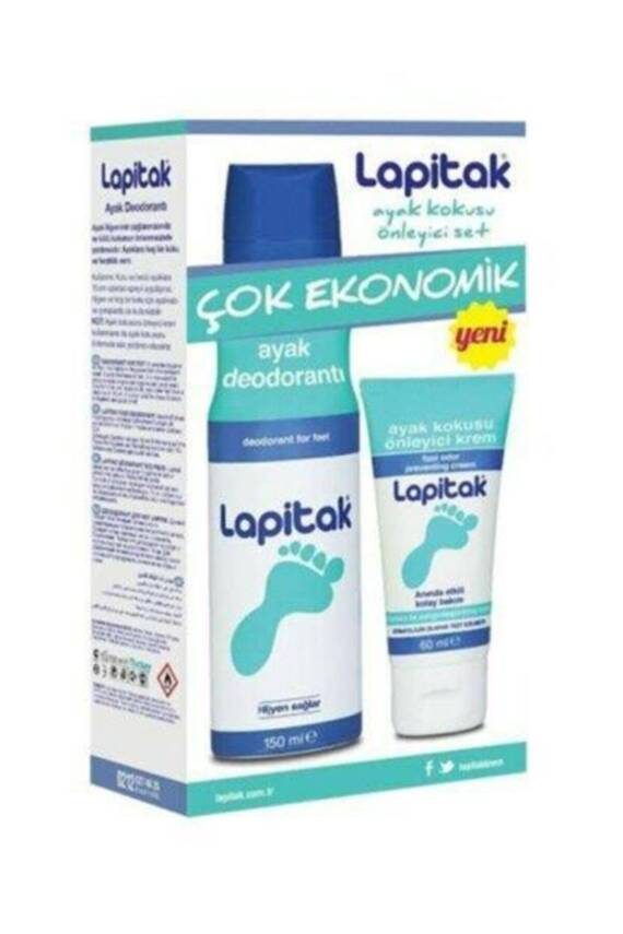 Lapitak Ayak Kokusu Önleyici Krem 60 ml + Ayak Deodorantı 150 ml Set - 1