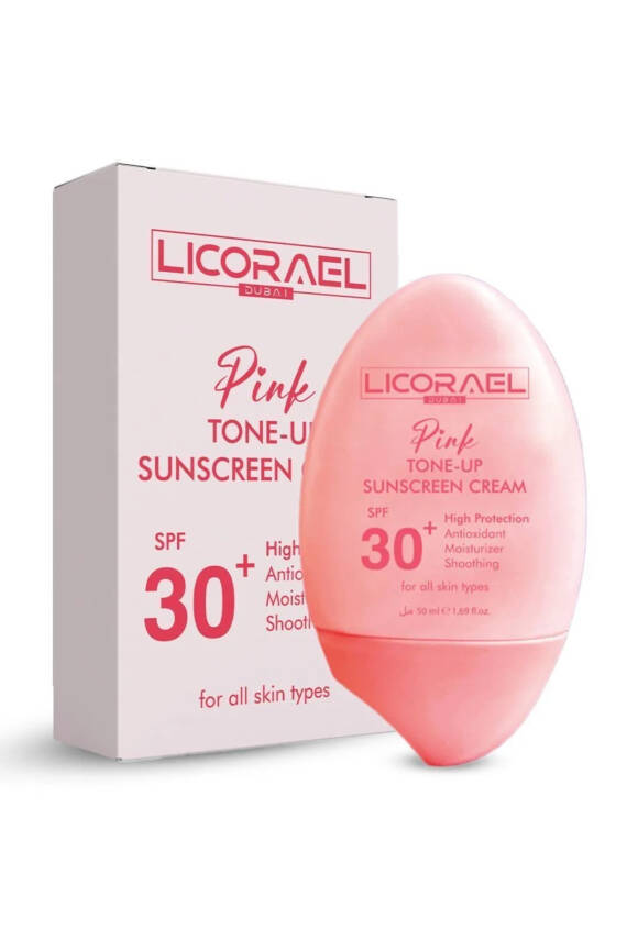 Licorael Dubai Pembe Güneş Kremi,Mavi Işık Korumalı, Aydınlatıcı Ton Eşitleyici 50ml - 1