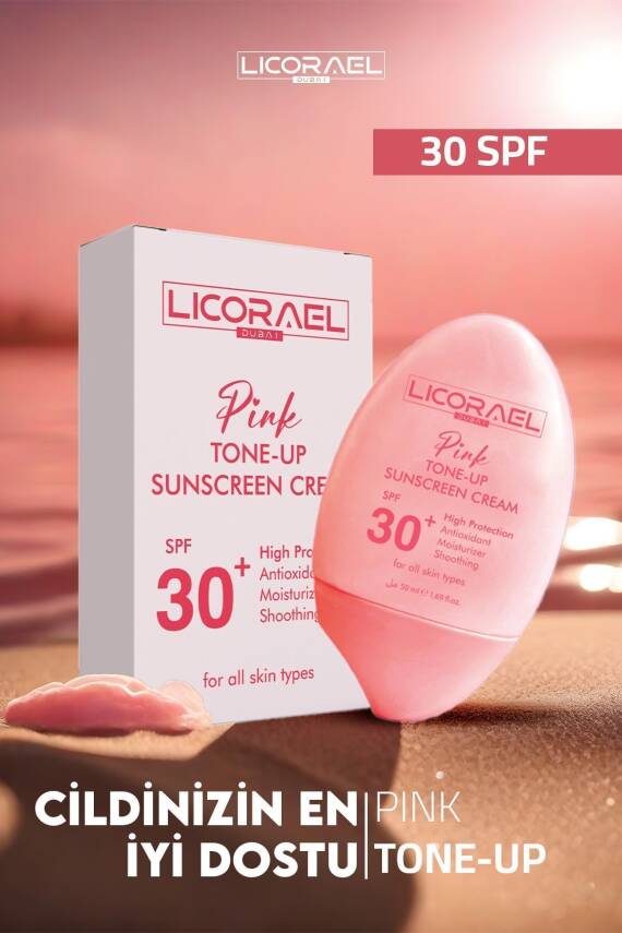 Licorael Dubai Pembe Güneş Kremi,Mavi Işık Korumalı, Aydınlatıcı Ton Eşitleyici 50ml - 2