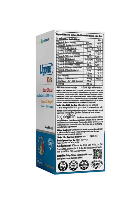 Ligone Kids Beta Glucan Balık Yağ Multivitamin Şurup 150ml - 2