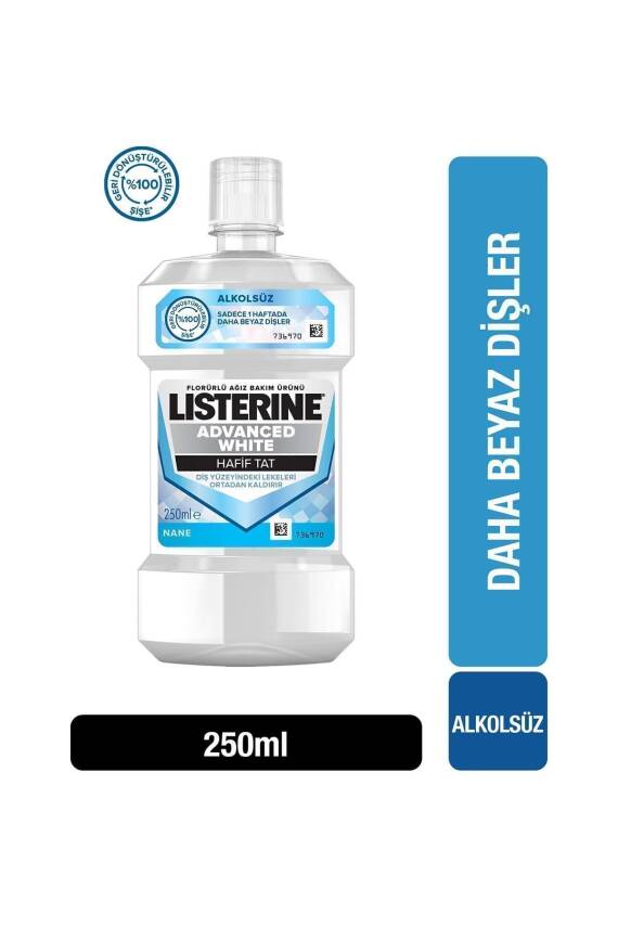 Listerine Advanced White Hafif Tat Ağiz Bakim Suyu 250 ml - 1
