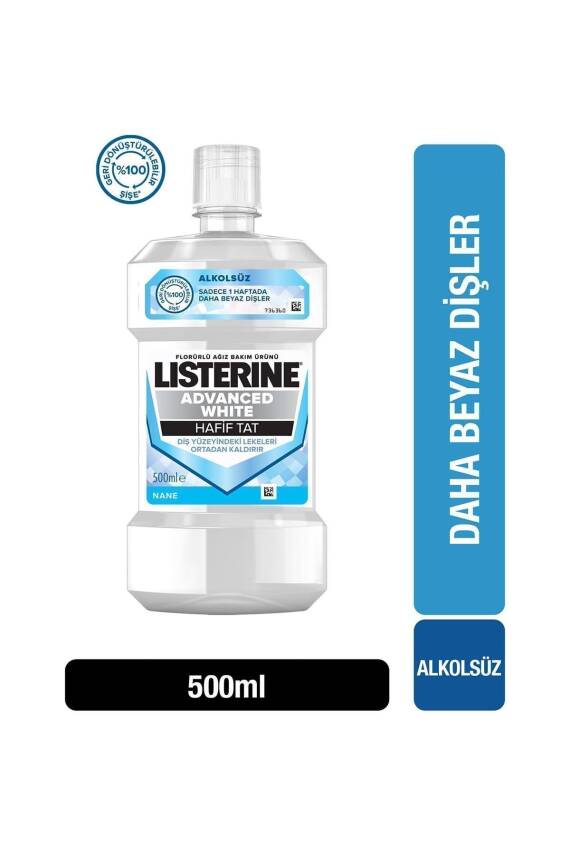Listerine Advanced White Hafif Tat Alkolsüz Ağız Bakım Suyu 500 Ml - 1