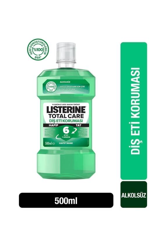 Listerine Ağız Bakım Suyu Alkolsüz Diş Eti Koruması 500 Ml - 1