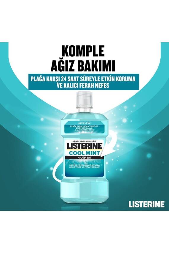 Listerine Cool Mint Hafif Tat Alkolsüz Ağız Bakım Suyu 500 ml - 3