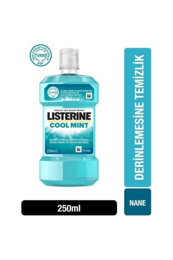Listerine Cool Mint Nane Aromalı Ağız Çalkalama Suyu 250 ml - 1