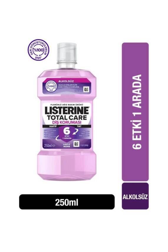 Listerine Total Care Zero Diş Koruması Alkolsüz Hafif Tat Ağız Bakım Suyu 250 ml - 1