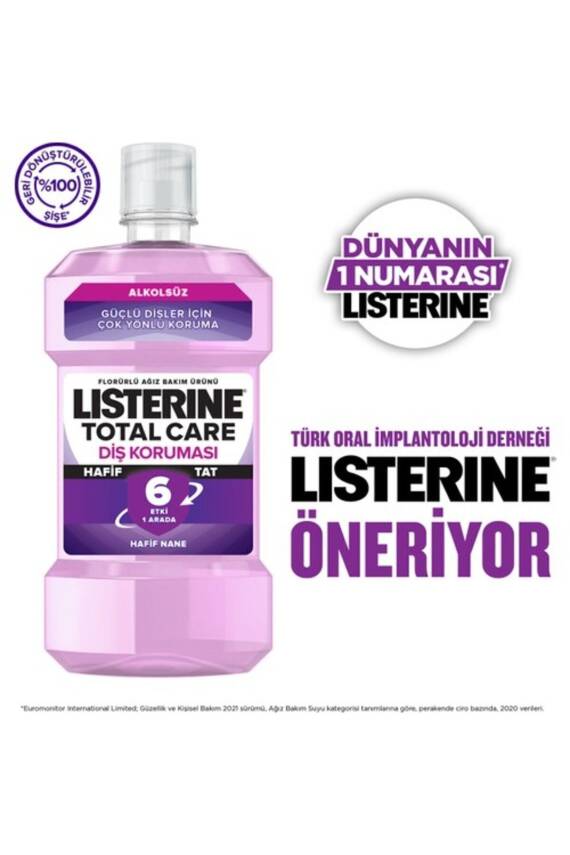 Listerine Total Care Zero Diş Koruması Alkolsüz Hafif Tat Ağız Bakım Suyu 250 ml - 7