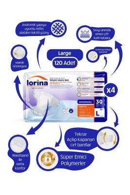 Lorina Bel Bantlı L 30’lu 4 Paket 120 Adet - LORİNA