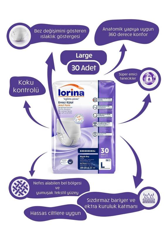 Lorina Emici Külot Hasta Bezi Large 30 Adet - 1