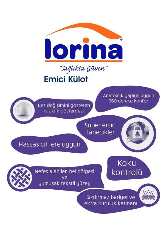 Lorina Emici Külot Hasta Bezi Large 60'lı - 2