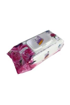 Lux Islak Havlu Mendil 90 Yaprak Gül Tekli Pk Plastik Kapaklı - LUX