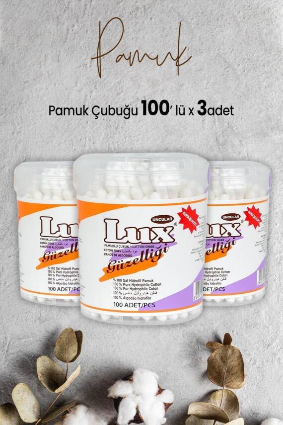 Lux Pamuk Çubuğu 100' lü x 3 Adet - 1