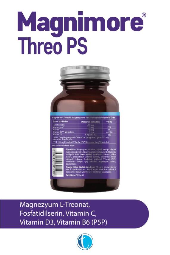 Magnimore Threo Ps Magnezyum 90 Bitkisel Kapsül L-treonat Fosfatidilserin - 2