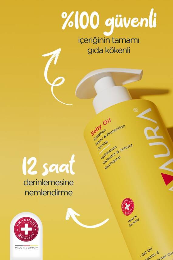Mamaaura %100 Yenilebilir İçerikli Bebek Bakım Yağı - Baby Oil 200 ml - 2