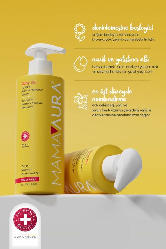 Mamaaura %100 Yenilebilir İçerikli Bebek Bakım Yağı - Baby Oil 200 ml - 3