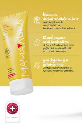 Mamaaura %100 Yenilebilir İçerikli Göz Yakmayan Bebek Şampuanı - Baby Shampoo 200 ml - 3