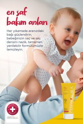 Mamaaura %100 Yenilebilir İçerikli Göz Yakmayan Bebek Şampuanı - Baby Shampoo 200 ml - 4