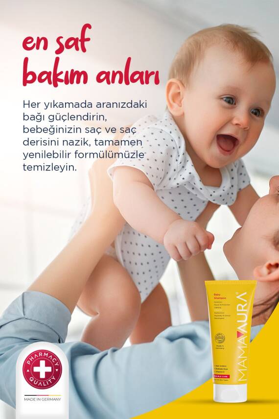 Mamaaura %100 Yenilebilir İçerikli Göz Yakmayan Bebek Şampuanı - Baby Shampoo 200 ml - 4
