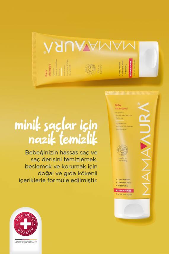 Mamaaura %100 Yenilebilir İçerikli Göz Yakmayan Bebek Şampuanı - Baby Shampoo 200 ml - 5