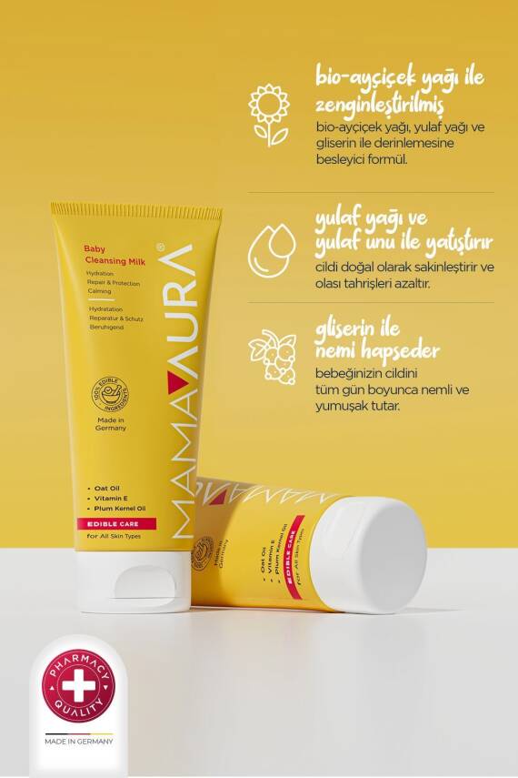 Mamaaura Temizleme Sütü %100 Yenilebilir Içerikli - Baby Cleansing Milk 200 ml - 3