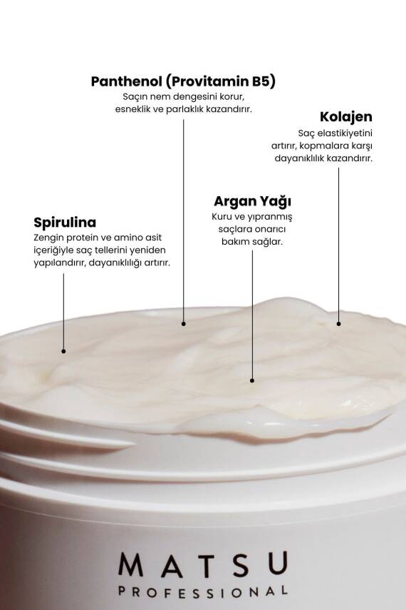 Matsu Boyalı Ve Hasar Görmüş Saçlar Için Yoğun Onarıcı Intensive Repair Saç Bakım Maskesi 350 ml - 3