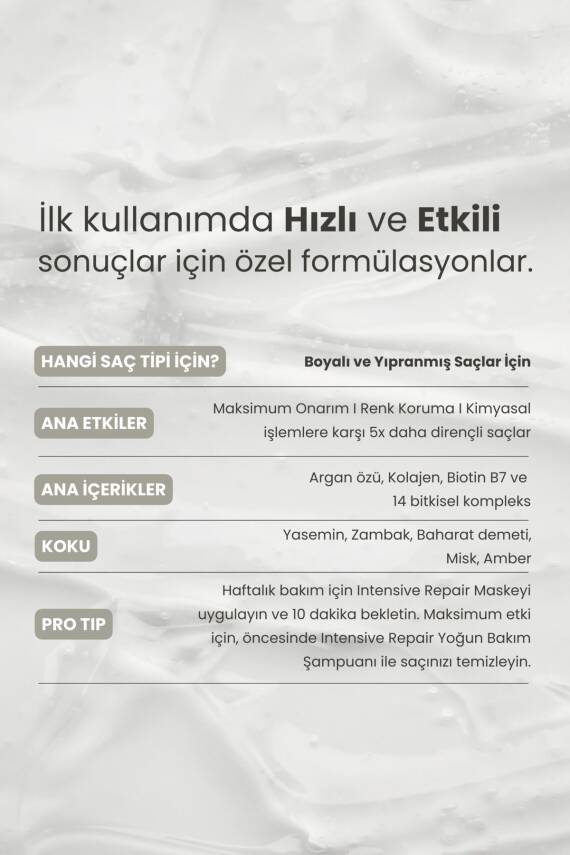 Matsu Boyalı Ve Hasar Görmüş Saçlar Için Yoğun Onarıcı Intensive Repair Saç Bakım Maskesi 350 ml - 6