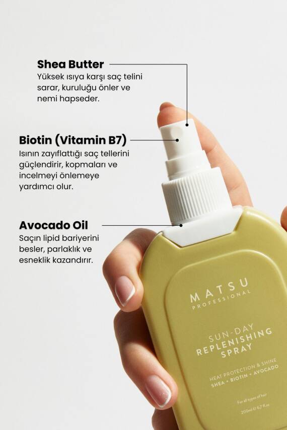 Matsu Isı Ve Güneş Koruması Sağlayan Sun-day Isı Bakım Spreyi 200 ml - 3