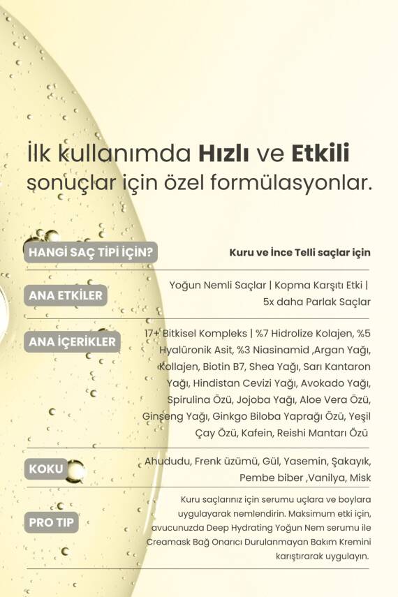 Matsu Kuru Saçlar Için Yoğun Nemlendirici Ve Kopma Karşıtı Deep Hydrating Saç Bakım Serumu 50 ml - 6