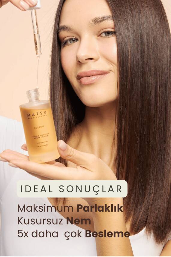 Matsu Mat Ve Cansız Saçlar Için Parlaklık, Nem Ve Yoğun Besleme Sağlayan Luxeoil Saç Bakım Yağı 50 ml - 2
