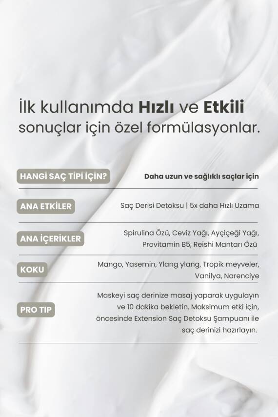 Matsu Yavaş Uzayan Saçlar Için Saç Derisini Güçlendiren Extension Hızlı Uzama Saç Bakım Maskesi 350 ml - 5