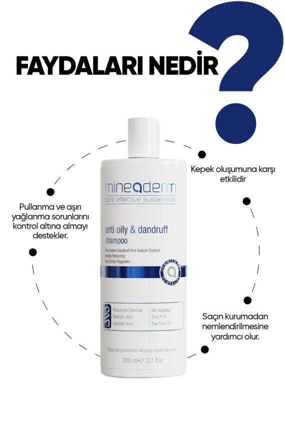 Mineaderm Anti Oily & Dandruff Shampoo Yağlanma ve Kepek Karşıtı Şampuanı - 2