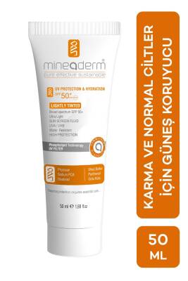 Mineaderm Karma Ve Normal Ciltler Için Renkli Güneş Koruyucu /uv Protection & Hydration Spf50+ Lightly Tinted - mineaderm