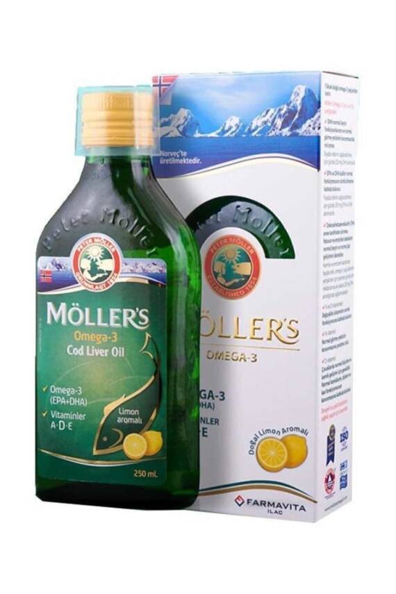 Mollers Omega-3 Limonlu Balık Yağı Şurubu Takviye Edici Gıda 250 ml - 1