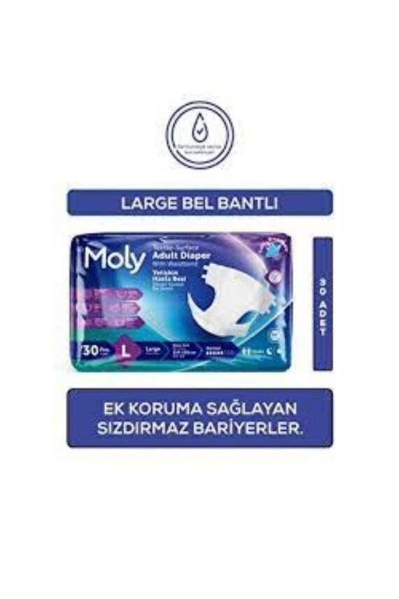 Moly Bel Bantlı Hasta Bezi Large 30'lu - 1