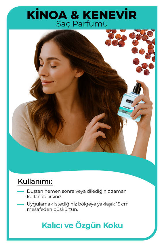 Morfose Kinoa ve Kenevir İçerikli Saç Parfümü 100 ml - 3